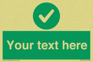 Custom green background, green circle with tick